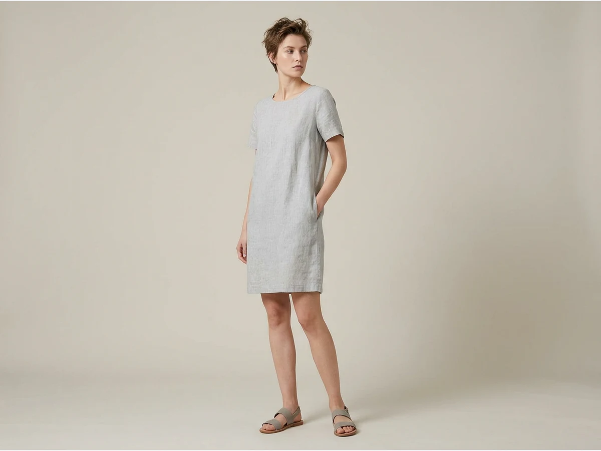 a model wearing a dress, a short summer dress
