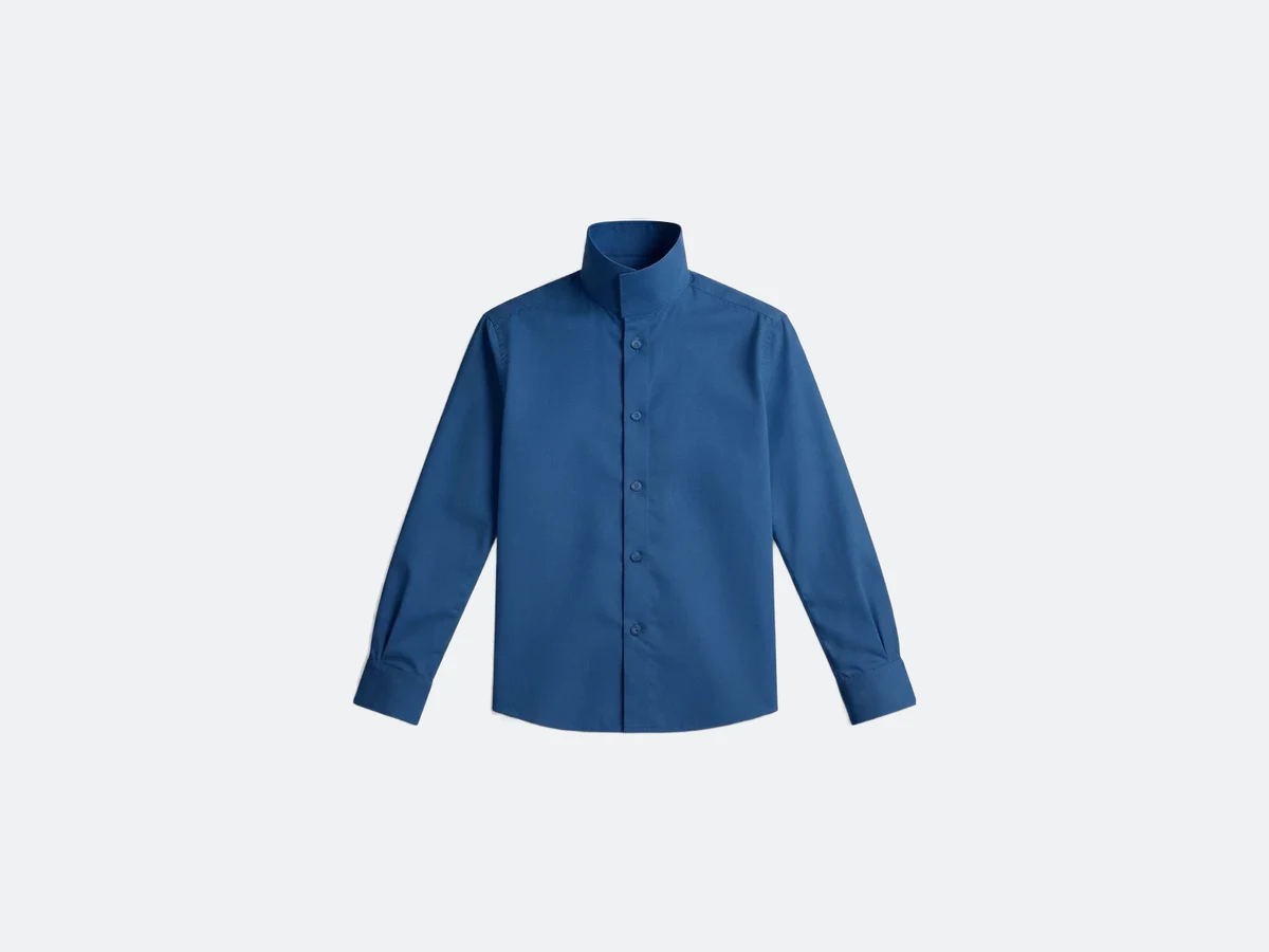 A shirt photographed flat, the single image the mesh is built from